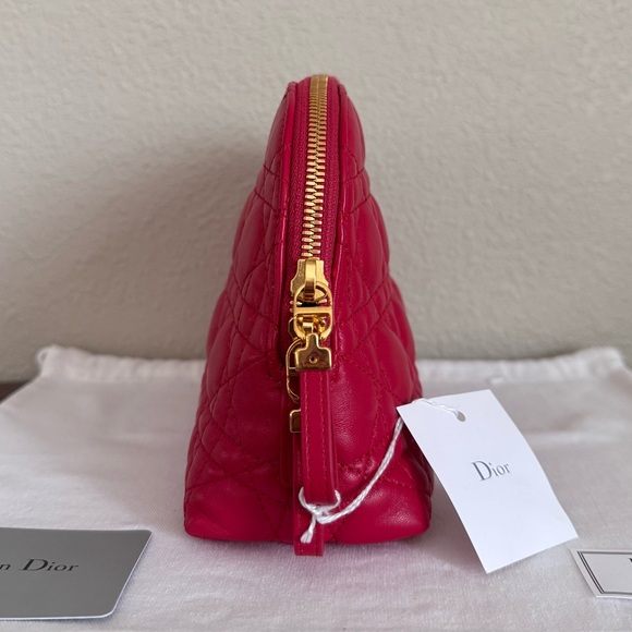NEW DIOR Large Caro Lambskin Leather Pouch - Picture 4 of 9